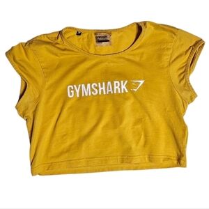 🔥Gymshark Yellow Capped Sleeve Crop Top Shirt Medium